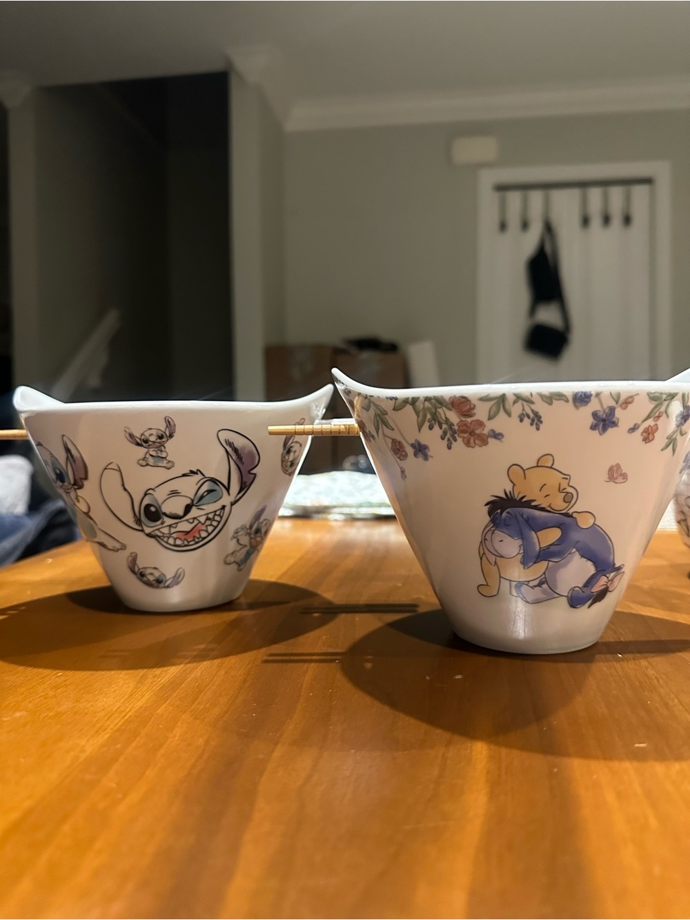 Disney Stitch & Winnie the Pooh Ceramic Ramen Bowls (Set of 2)